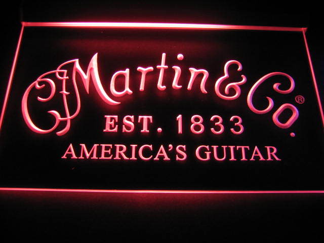 Martin & Co America's Guitar Beer Light Sign Neon
